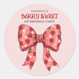 Adesivo Redondo Convite de festas Berry Sweet
