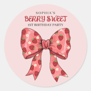 Adesivo Redondo Convite de festas Berry Sweet