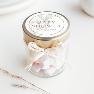 Adesivo Redondo Convite & Favor Floral Rústico Botânico Selvagem