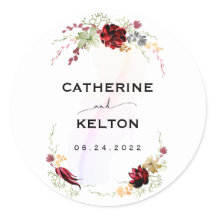 Convite Floral Rustic Red Elegant