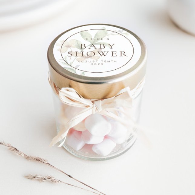 Adesivo Redondo Convite Floral Rústico Botânico Selvagem & Favor (Fun and fully customizable favor stickers for your baby shower!)