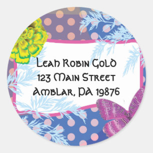 Adesivo Redondo Convite para Bat Mitzvah, COLAGE CRAZY