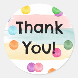 Adesivo Redondo Convite para Festa de aniversário de bolinhas