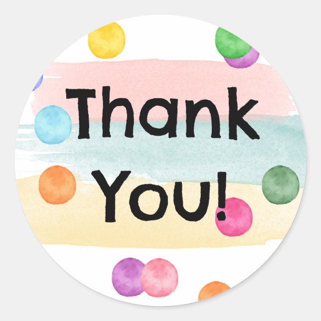 Adesivo Redondo Convite para Festa de aniversário de bolinhas (Frente)