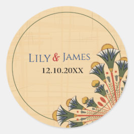 Adesivo Redondo Convite para o casamento Patrimônio faraônico em p