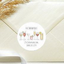 Convites de Bebidas de Endereço de Devolução de Aq