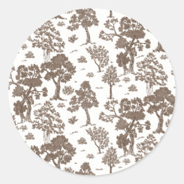 Adesivo Redondo Convites De Casamento Floral LILLIE Brown