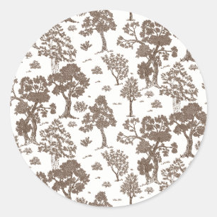 Adesivo Redondo Convites De Casamento Floral LILLIE Brown