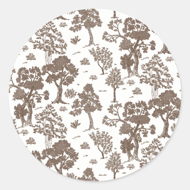 Adesivo Redondo Convites De Casamento Floral LILLIE Brown (Frente)