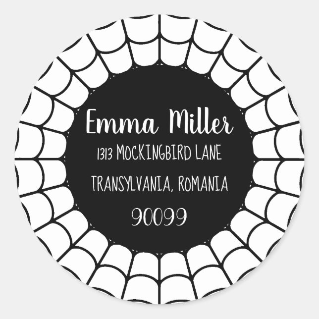 Adesivo Redondo Convites de festas Web Spider (Frente)