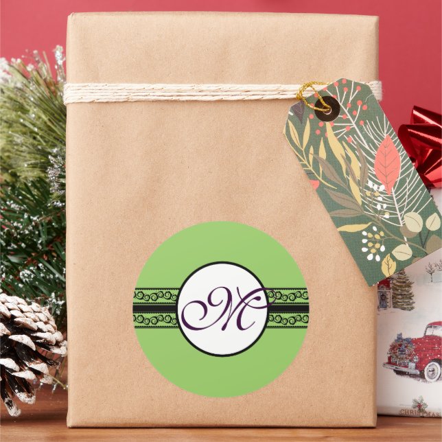 Adesivo Redondo Convites e presentes para Casamento Monograma (Feriado)