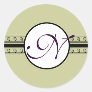 Adesivo Redondo Convites e presentes para Casamento Monograma