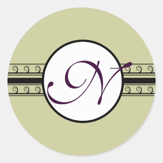 Adesivo Redondo Convites e presentes para Casamento Monograma (Frente)
