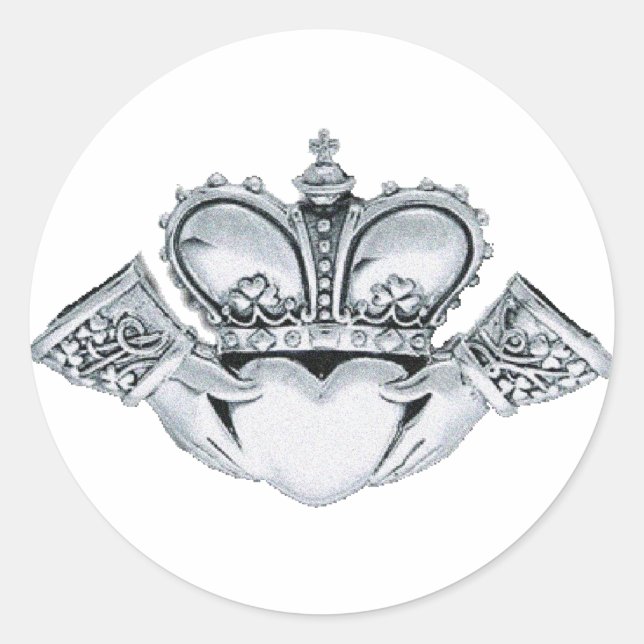 Adesivo Redondo Convites para Casamento Claddagh Envelope Selos (Frente)