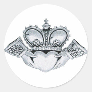 Adesivo Redondo Convites para Casamento Claddagh Envelope Selos