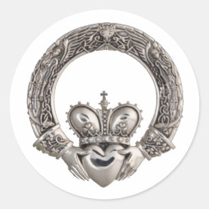 Adesivo Redondo Convites para Casamento Claddagh Envelope Selos