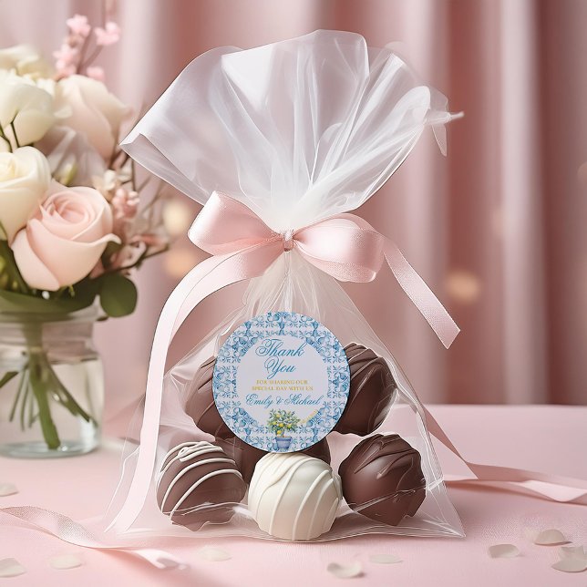 Adesivo Redondo Convocação para o Casamento do Mediterrâneo Lemon  (Criador carregado)