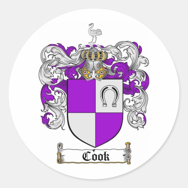 ADESIVO REDONDO COOK FAMILY CREST - COOK CASACO DE ARMAS (Frente)