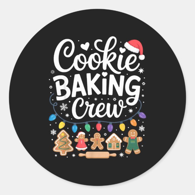 Adesivo Redondo Cookie Baking Crew Holiday Squad Gingerbread Chris (Frente)