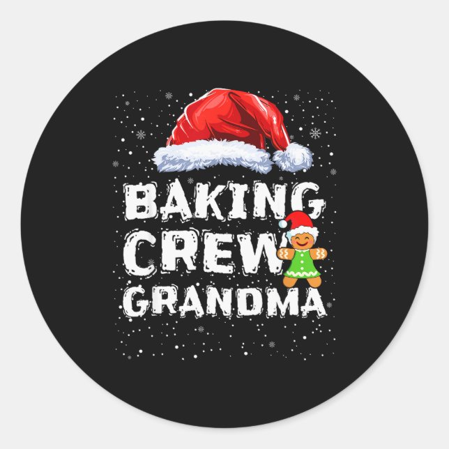 Adesivo Redondo Cookie Baking Crew Shirt Grandma Matching Christma (Frente)