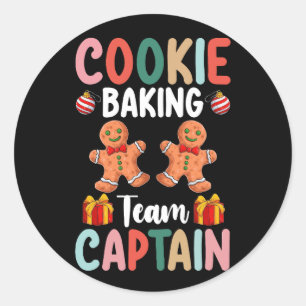 Adesivo Redondo Cookie Baking Team Capitão Família Natal
