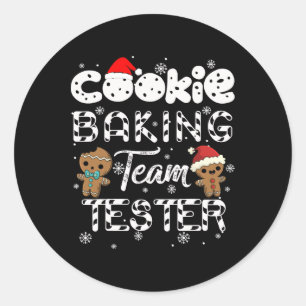 Adesivo Redondo Cookie Baking Team Tester Gingerpão Natal