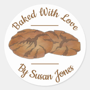Adesivo Redondo Cookie com biscoito de gengibre de amor