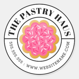 Adesivo Redondo Cookie elegante e texto curvo