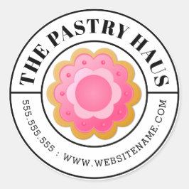 Adesivo Redondo Cookie elegante e texto curvo