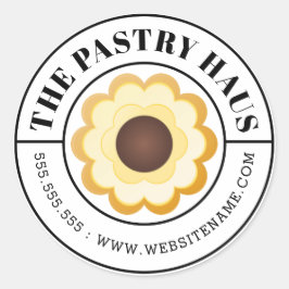 Adesivo Redondo Cookie elegante e texto curvo