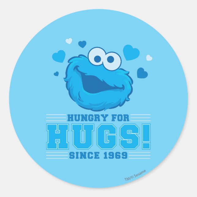 Adesivo Redondo Cookie Monster Hugs (Frente)