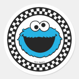 Adesivo Redondo Cookie Monster Xadrez