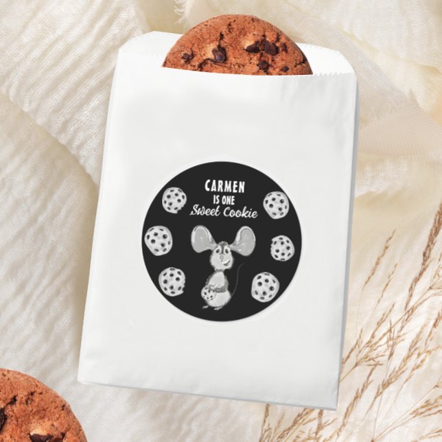 Adesivo Redondo Cookie Mouse Sweet First Birthday (Criador carregado)