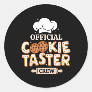 Adesivo Redondo Cookie Oficial Taster Crew Funny Baking Team Fami
