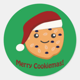 Adesivo Redondo Cookiemas de feliz cookie de Natal