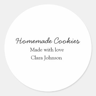Adesivo Redondo Cookiers caseiros adicione seu nome de texto jogan