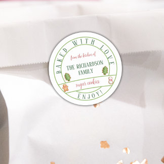 Adesivo Redondo Cookies Aquarelas de Natal Com Amor