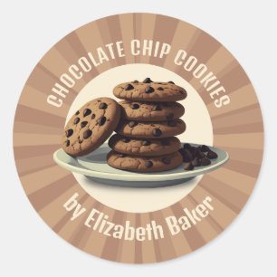 Adesivo Redondo Cookies Chip de Chocolate