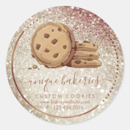Adesivo Redondo Cookies Compra pastelaria Girly Bakery Caterer