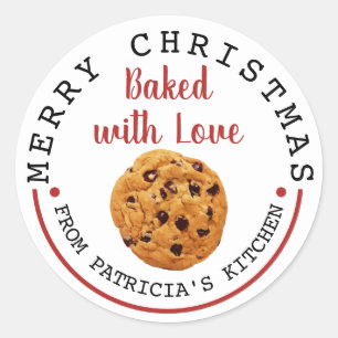 Adesivo Redondo Cookies de chocolate cozido com amor