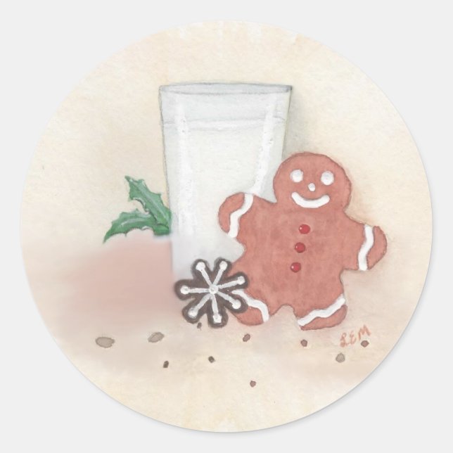 Adesivo Redondo Cookies de Natal (Frente)