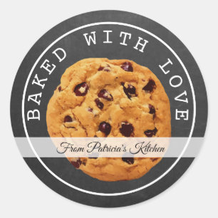 Adesivo Redondo Cookies de Natal cozidos com quadro de amor