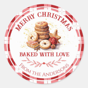 Adesivo Redondo Cookies De Natal Feitos Com Amor