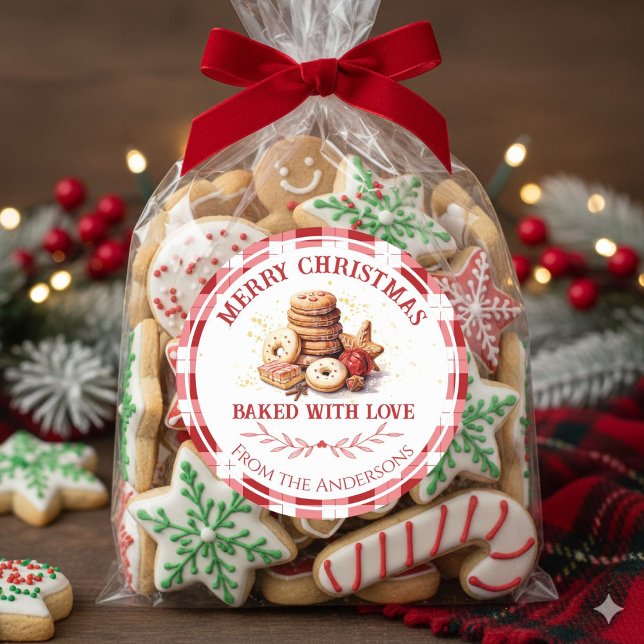 Adesivo Redondo Cookies De Natal Feitos Com Amor (Criador carregado)