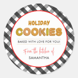 Adesivo Redondo Cookies de Natal Feriados da Cozinha de