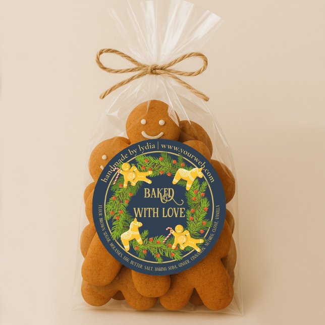 Adesivo Redondo Cookies De Natal Personalizados (Criador carregado)