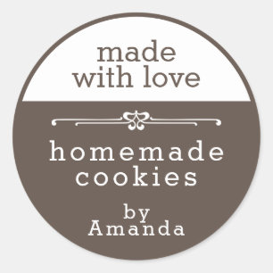 Adesivo Redondo Cookies de produtos cozidos caseiros