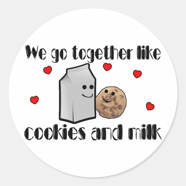 Adesivo Redondo Cookies e Amor com Leite (Frente)