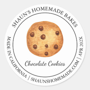 Adesivo Redondo Cookies frescos cozinhando rótulo moderno