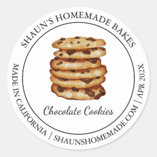 Adesivo Redondo Cookies frescos cozinhando rótulo moderno
